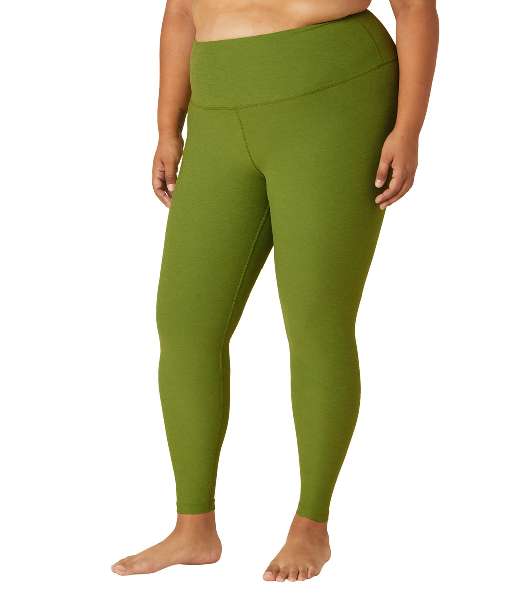 Beyond Yoga Plus Spacedye Caught in the Midi High Waisted Leggings  Fern Green Heather