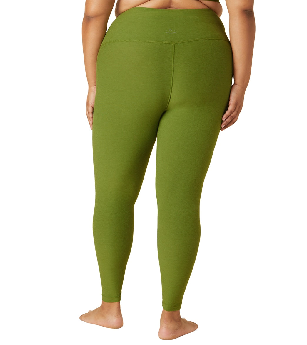 Beyond Yoga Plus Spacedye Caught in the Midi High Waisted Leggings  Fern Green Heather